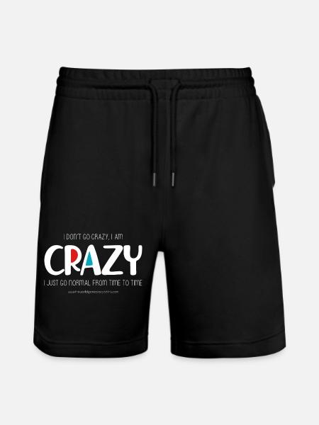 I don't go crazy (dark) - Stanley/Stella Trainer Unisex Organic Jogging Shorts - black