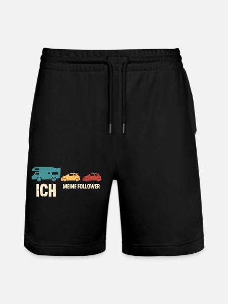 Camping Camper Wohnmobil - Stanley/Stella Unisex Bio Joggingshorts Trainer - Schwarz
