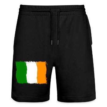 Irland ,Fahne Flagge Geschenk - Stanley/Stella Unisex Bio Joggingshorts Trainer  - Schwarz - Vorne - Nik (191cm) & Marisol (170cm)