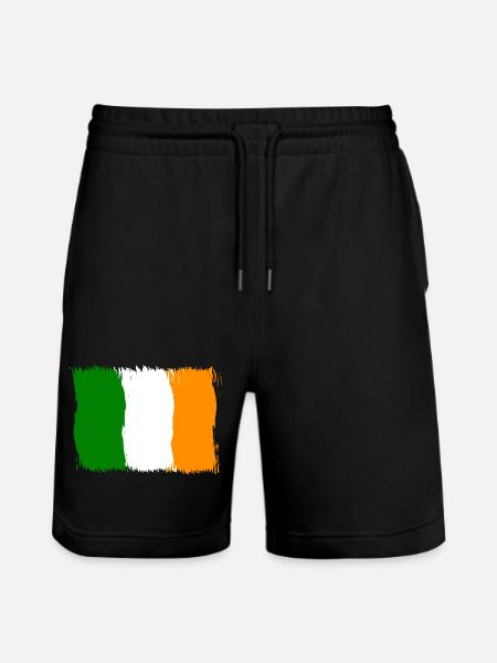 Ireland ,Flag Flag Gift - Stanley/Stella Trainer Unisex Organic Jogging Shorts - black