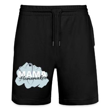 Mama Homemaker - Stanley/Stella Unisex Bio Joggingshorts Trainer  - Schwarz - Vorne - Nik (191cm) & Marisol (170cm)