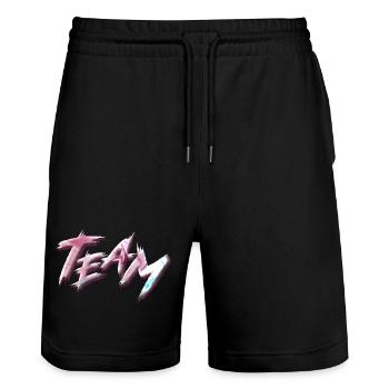 Team - Stanley/Stella Unisex Bio Joggingshorts Trainer  - Schwarz - Vorne - Nik (191cm) & Marisol (170cm)