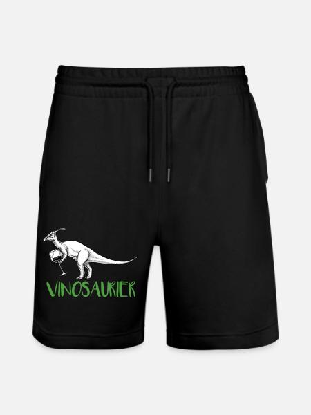Vinosaurier – lustiges Weinmotiv - Stanley/Stella Unisex Bio Joggingshorts Trainer - Schwarz