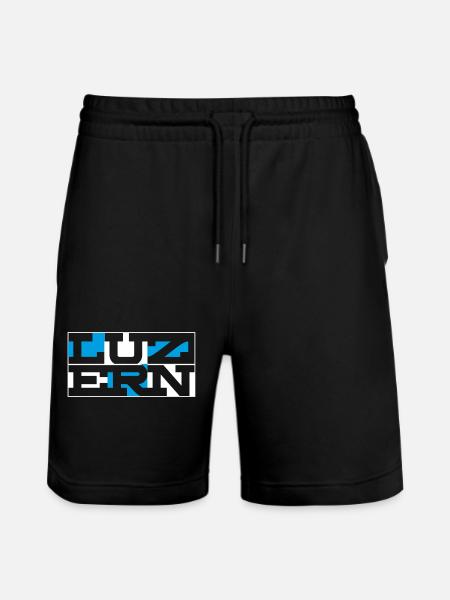 Lucerne Geometric Wordmark - Stanley/Stella Trainer Unisex Organic Jogging Shorts - black
