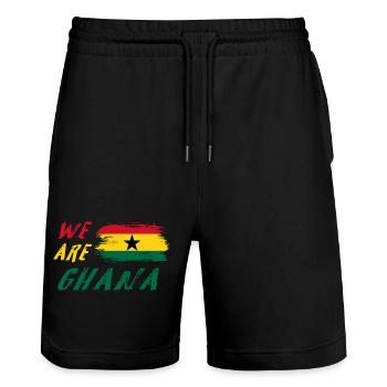 Nous sommes le design des drapeaux du Ghana - Short de jogging bio TRAINER Stanley/Stella unisexe - noir - Devant - Nik (191cm) & Marisol (170cm)