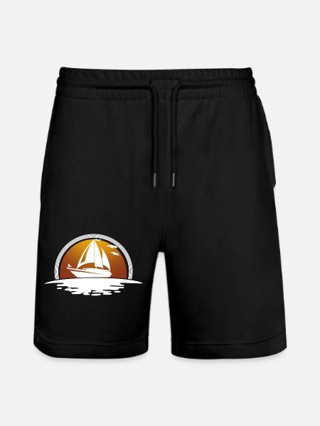 Sailboat Sailing Ship Sailing Sailor - Stanley/Stella Trainer Unisex Organic Jogging Shorts - black