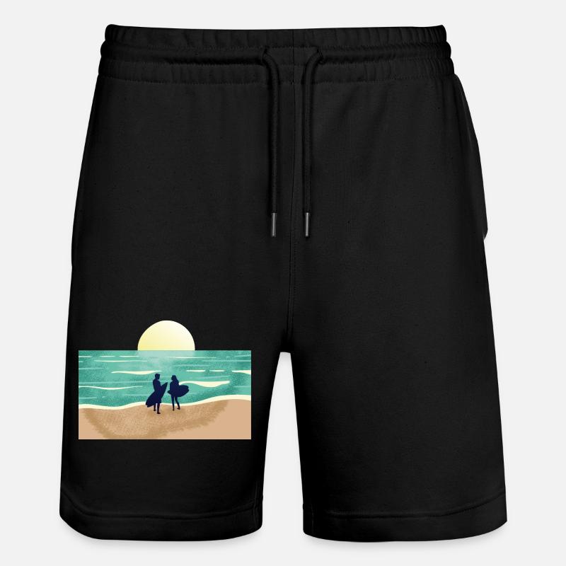 Summer Sunset Surfer - Stanley/Stella Unisex Bio Joggingshorts Trainer  - Schwarz