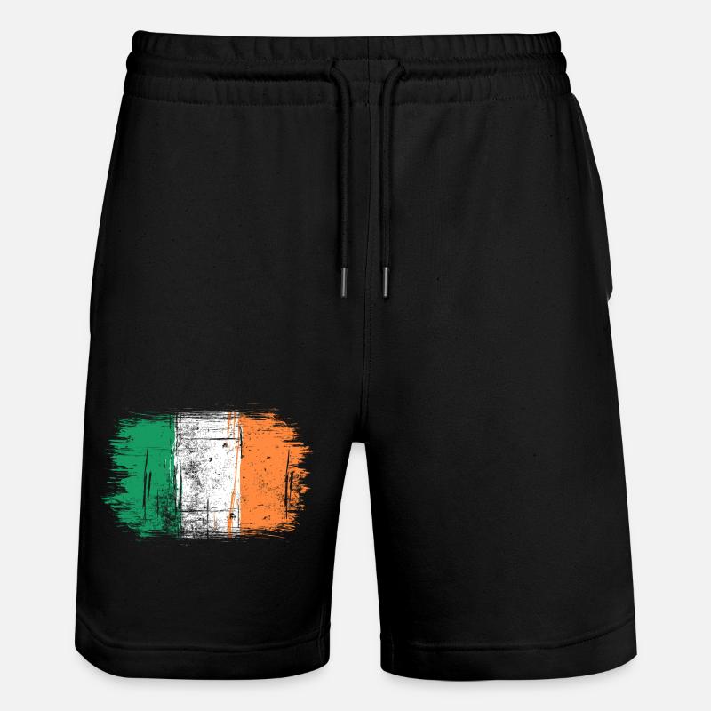 Pinselstrich der irischen Flagge - Stanley/Stella Unisex Bio Joggingshorts Trainer  - Schwarz