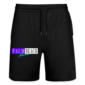 Palm Beach Florida - Stanley/Stella Trainer Unisex Organic Jogging Shorts - black - Front - Nik (191cm) & Marisol (170cm)