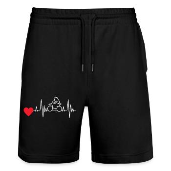 Cadeau motocycliste Motocross Cyclomoteur Moto - Short de jogging bio TRAINER Stanley/Stella unisexe - noir - Devant - Nik (191cm) & Marisol (170cm)