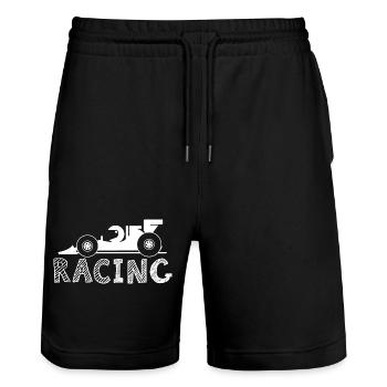 Racing Symbol Formula Formula Kids Comic Racing Car - Short de jogging bio TRAINER Stanley/Stella unisexe - noir - Devant - Nik (191cm) & Marisol (170cm)
