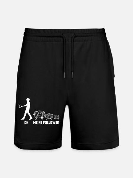 Meine Bierfass Follower - Stanley/Stella Unisex Bio Joggingshorts Trainer  - Schwarz