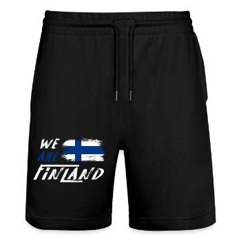 nous sommes la Finlande - Short de jogging bio TRAINER Stanley/Stella unisexe - noir - Devant - Nik (191cm) & Marisol (170cm)