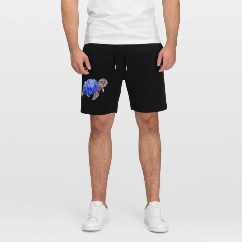 Turtle with Hydrangea Stanley/Stella Trainer Unisex Organic Jogging Shorts