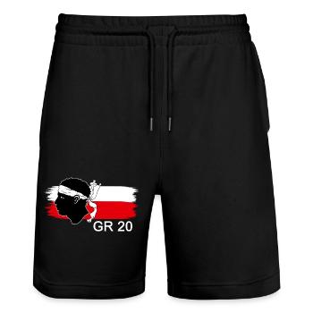 GR 20 Wandern Korsika Trek Wandern - Stanley/Stella Unisex Bio Joggingshorts Trainer  - Schwarz - Vorne - Nik (191cm) & Marisol (170cm)