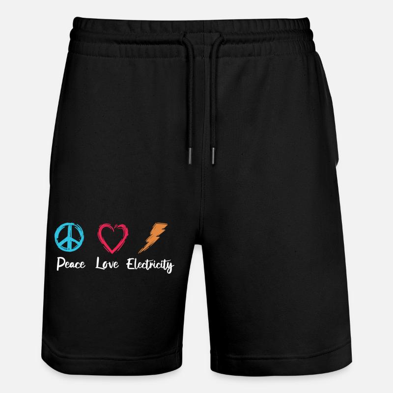 Paix Amour Électricité - Short de jogging bio TRAINER Stanley/Stella unisexe - noir