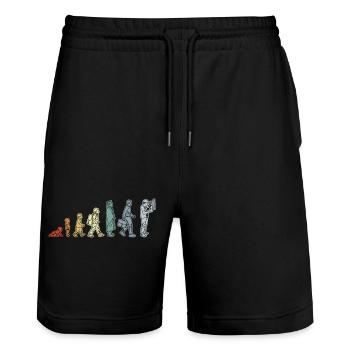 Elektriker Lebenszyklus - Stanley/Stella Unisex Bio Joggingshorts Trainer  - Schwarz - Vorne - Nik (191cm) & Marisol (170cm)