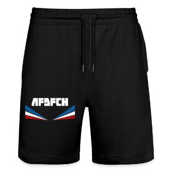 Rostock - Stanley/Stella Unisex Bio Joggingshorts Trainer  - Schwarz - Vorne - Nik (191cm) & Marisol (170cm)