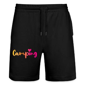 Cours de camping Coeur Rose Citation Fan Camper Outdoor - Short de jogging bio TRAINER Stanley/Stella unisexe - noir - Devant - Nik (191cm) & Marisol (170cm)