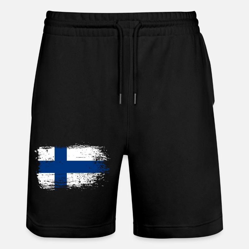 Graphique du drapeau finlandais Grunge - Short de jogging bio TRAINER Stanley/Stella unisexe - noir