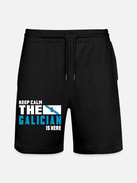 keep calm Galicia flags design - Stanley/Stella Trainer Unisex Organic Jogging Shorts - black