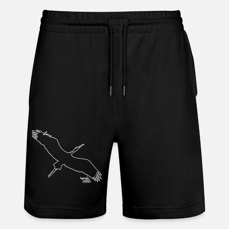 Cigogne - Love Animals - Short de jogging bio TRAINER Stanley/Stella unisexe - noir