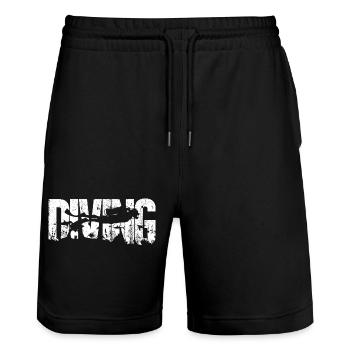 Typographie en Grasse Vieillie avec Silhouette - Short de jogging bio TRAINER Stanley/Stella unisexe - noir - Devant - Nik (191cm) & Marisol (170cm)