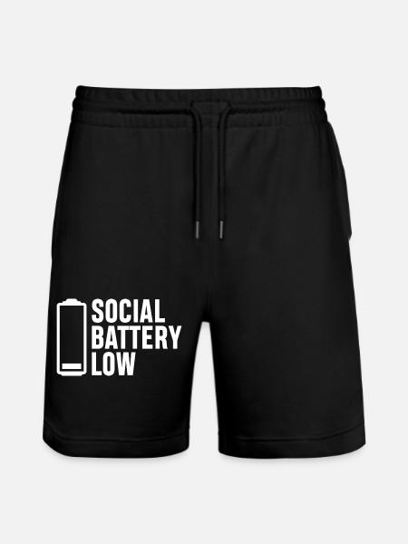 Soziale Batterie niedrig - Stanley/Stella Unisex Bio Joggingshorts Trainer  - Schwarz