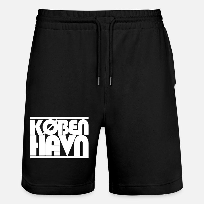 Copenhagen Danmark lettering design - Stanley/Stella Trainer Unisex Organic Jogging Shorts - black