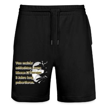 Ironischer Spruch für Teenager - Stanley/Stella Unisex Bio Joggingshorts Trainer  - Schwarz - Vorne - Nik (191cm) & Marisol (170cm)