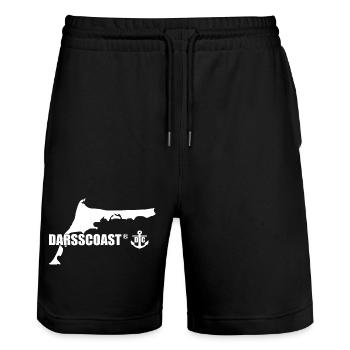 Darss Coast - Dein Statement für den Darß - Stanley/Stella Unisex Bio Joggingshorts Trainer  - Schwarz - Vorne - Nik (191cm) & Marisol (170cm)