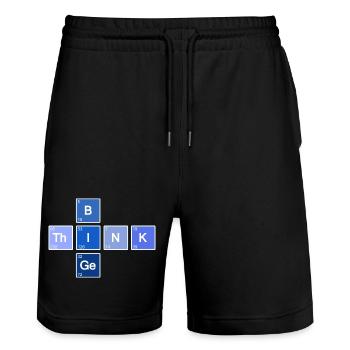 Think Big (Blue) - Stanley/Stella Trainer Unisex Organic Jogging Shorts - black - Front - Nik (191cm) & Marisol (170cm)