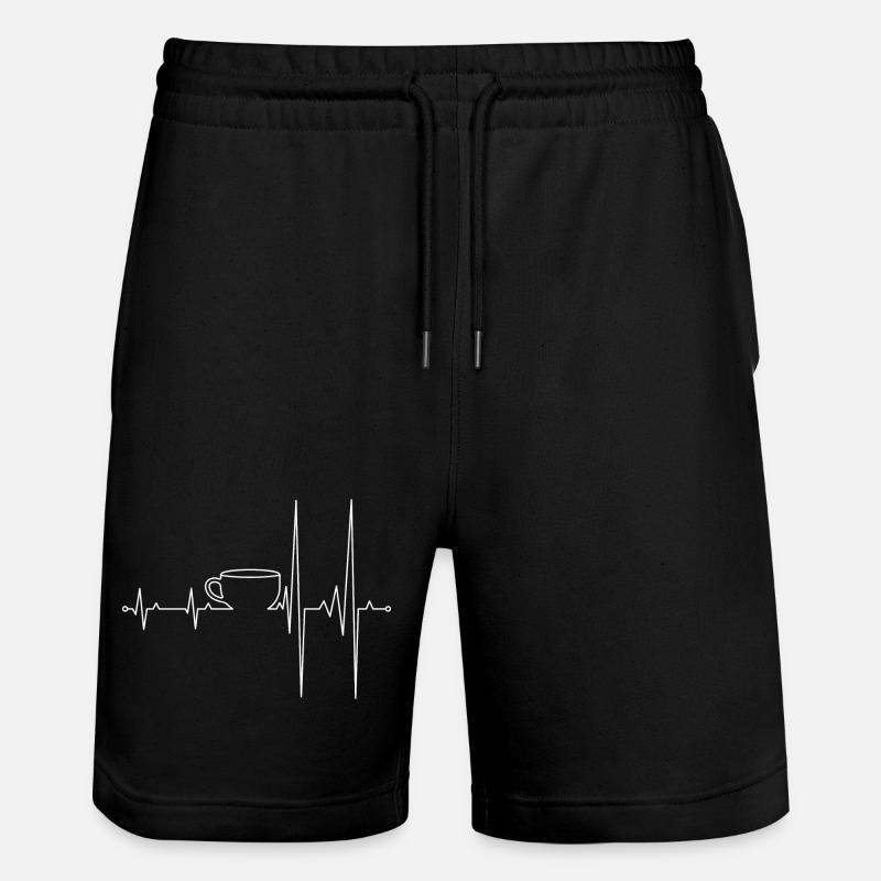 Café Heartbeat Line Art - Short de jogging bio TRAINER Stanley/Stella unisexe - noir