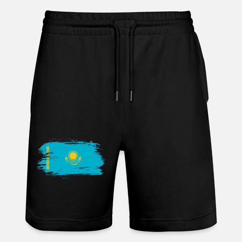 Drapeau du Kazakhstan - Short de jogging bio TRAINER Stanley/Stella unisexe - noir