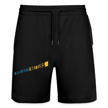mental health matters Zitat - Stanley/Stella Unisex Bio Joggingshorts Trainer  - Schwarz - Vorne - Nik (191cm) & Marisol (170cm)
