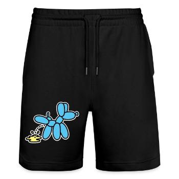 Balloon Artist Funny Balloon Animal Peeing Dog - Stanley/Stella Trainer Unisex Organic Jogging Shorts - black - Front - Nik (191cm) & Marisol (170cm)