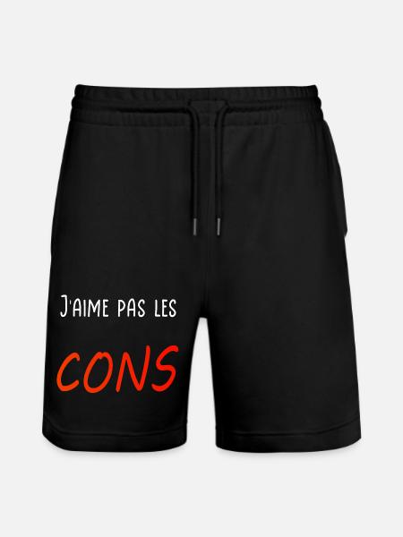 J’aime pas les cons - Short de jogging bio TRAINER Stanley/Stella unisexe - noir