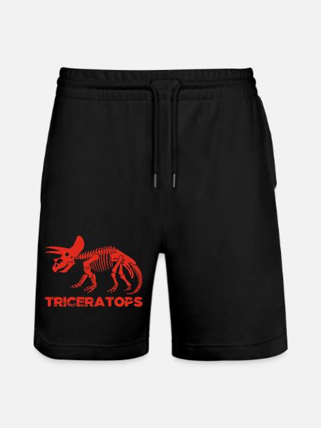 Skeleton of red triceratops - Stanley/Stella Trainer Unisex Organic Jogging Shorts - black