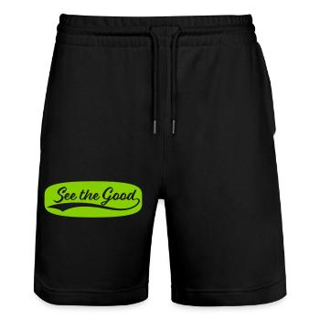 see the good quote - Stanley/Stella Trainer Unisex Organic Jogging Shorts - black - Front - Nik (191cm) & Marisol (170cm)