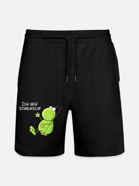 Ich Geh Schaukeln Frosch - Stanley/Stella Unisex Bio Joggingshorts Trainer  - Schwarz