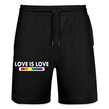 Love is love - Stanley/Stella Unisex Bio Joggingshorts Trainer  - Schwarz - Vorne - Nik (191cm) & Marisol (170cm)