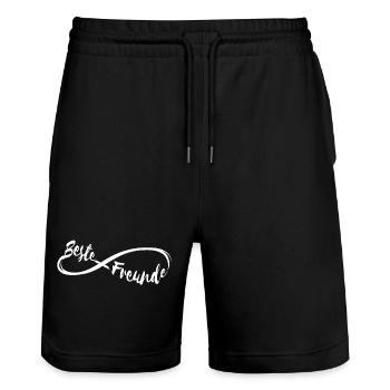 Beste Freunde weiß - Stanley/Stella Unisex Bio Joggingshorts Trainer  - Schwarz - Vorne - Nik (191cm) & Marisol (170cm)