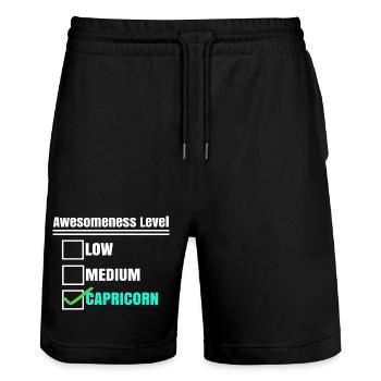 Horoscope Déclaration Signe du Zodiaque Ciel Capricorne - Short de jogging bio TRAINER Stanley/Stella unisexe - noir - Devant - Nik (191cm) & Marisol (170cm)