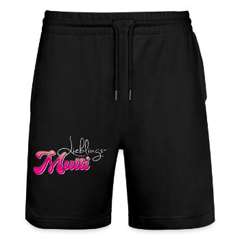 Lieblingsmutti - Muttertag - Stanley/Stella Unisex Bio Joggingshorts Trainer  - Schwarz - Vorne - Nik (191cm) & Marisol (170cm)