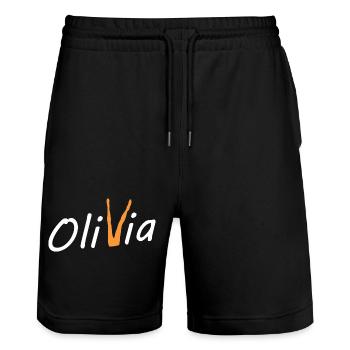 Olivia Bein - Stanley/Stella Trainer Unisex Organic Jogging Shorts - black - Front - Nik (191cm) & Marisol (170cm)