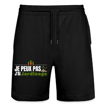 Je peux pas j ai jardinage - Short de jogging bio TRAINER Stanley/Stella unisexe - noir - Devant - Nik (191cm) & Marisol (170cm)