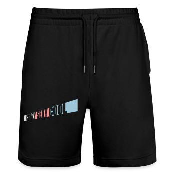 design cool sexy fou - Short de jogging bio TRAINER Stanley/Stella unisexe - noir - Devant - Nik (191cm) & Marisol (170cm)