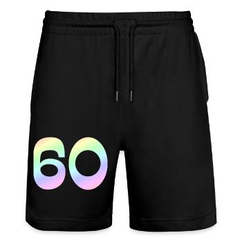 geschenkidee, 60 pastellfarbe - Stanley/Stella Unisex Bio Joggingshorts Trainer  - Schwarz - Vorne - Nik (191cm) & Marisol (170cm)