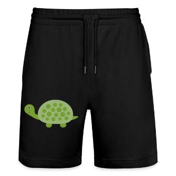 Turtle Turtles - Stanley/Stella Trainer Unisex Organic Jogging Shorts - black - Front - Nik (191cm) & Marisol (170cm)