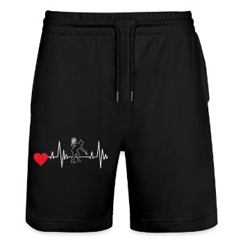 Squash Racquetball Joueurs Squash Jeu Racquetball - Short de jogging bio TRAINER Stanley/Stella unisexe - noir - Devant - Nik (191cm) & Marisol (170cm)